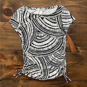 WHBM Printed Ruched Tee